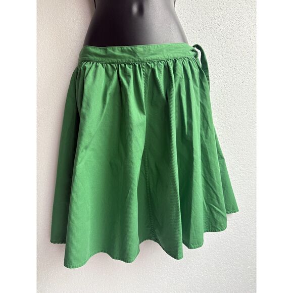 J Crew Green Skater Skirt Size XS Flowy Pockets Short Gathered Girly Summer - Picture 1 of 8